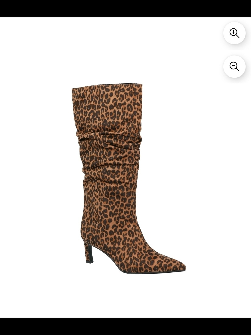 Time and Tru Leopard Print Over-the-Knee Slouch Boot - Brown
